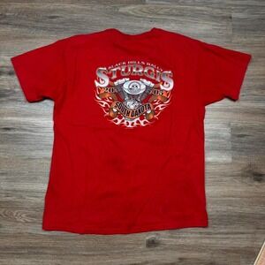 vintage 2005 distressed red sturgis biker tee